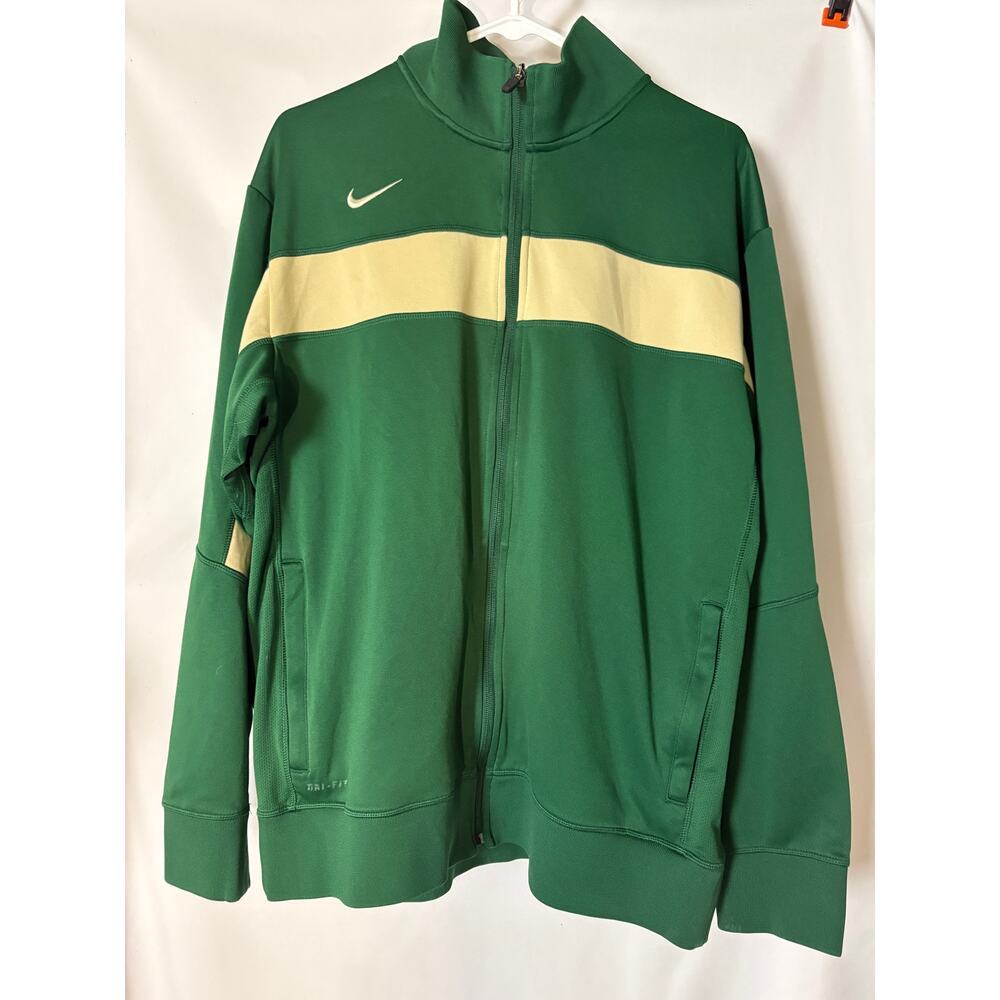 Nike Dri-FIT Team Basketball Track Jacket Full Zip Green Yellow